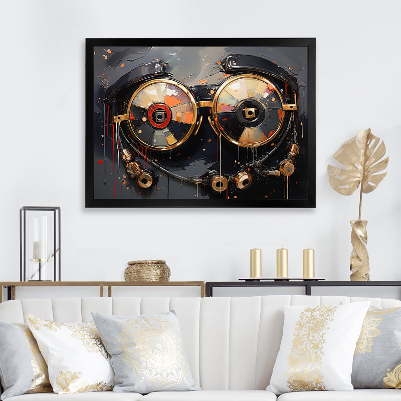 Futuriste élégance lunettes de soleil II - art mural Chanel, Cadre d'angle fermé noir, H 34 po x l 44 po x P 1,5 po