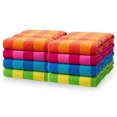 Stokely Two-Tone Velour Beach Towels, 100% Cotton, Pool Towels 30"x60"
