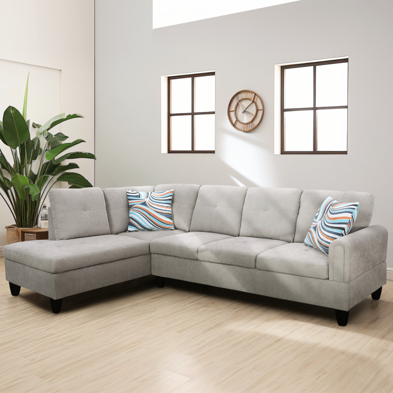 97'' Velvet Modular Settees, Gray White Velvet