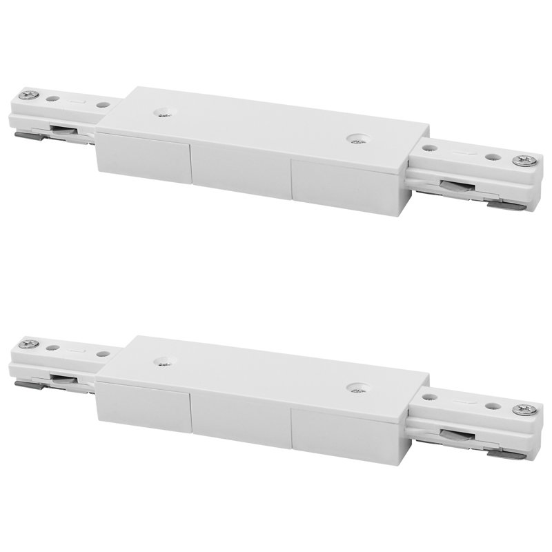 Connecteur droit H Luxrite, connecteur droit de type H, compatible avec une source d'alimentation à 3 fils 120 V, paquet de 2 blanc