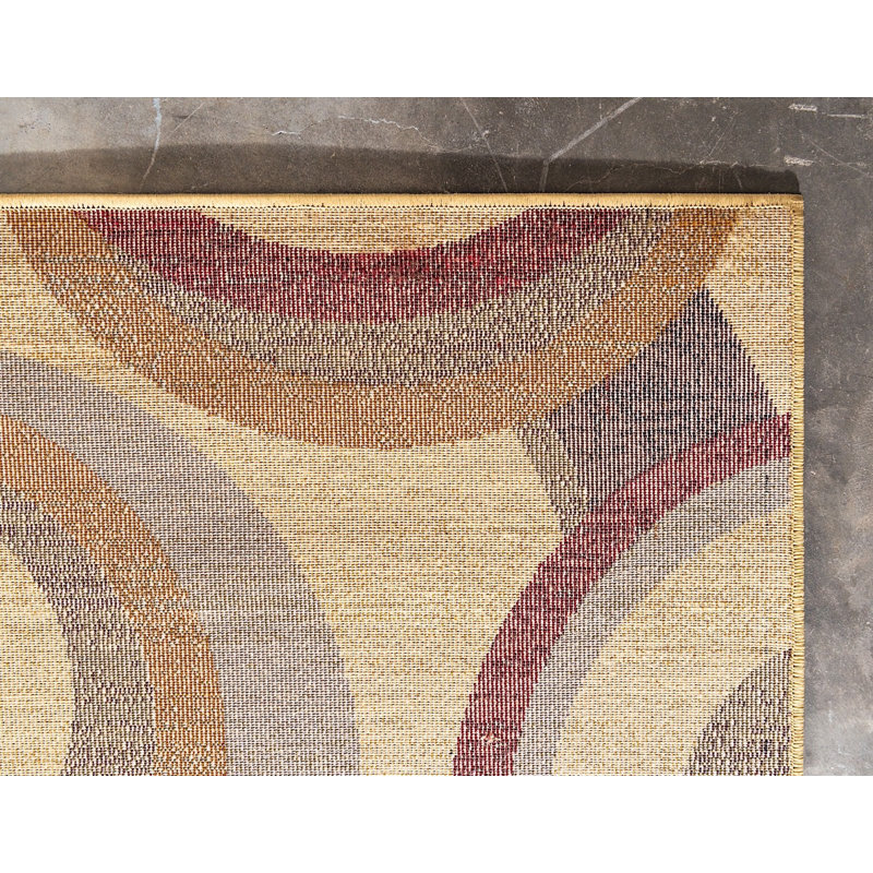 Tapis contemporain Arabica de couleur crème