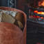 Tan Faux Leather Log Bucket H30cm W40cm