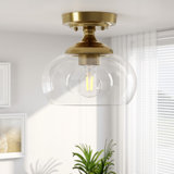 Semi Flush Mount Ceiling Light with Glass Shade
