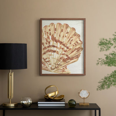 «Vintage Shell Vignette III», reproduction encadrée - bois massif