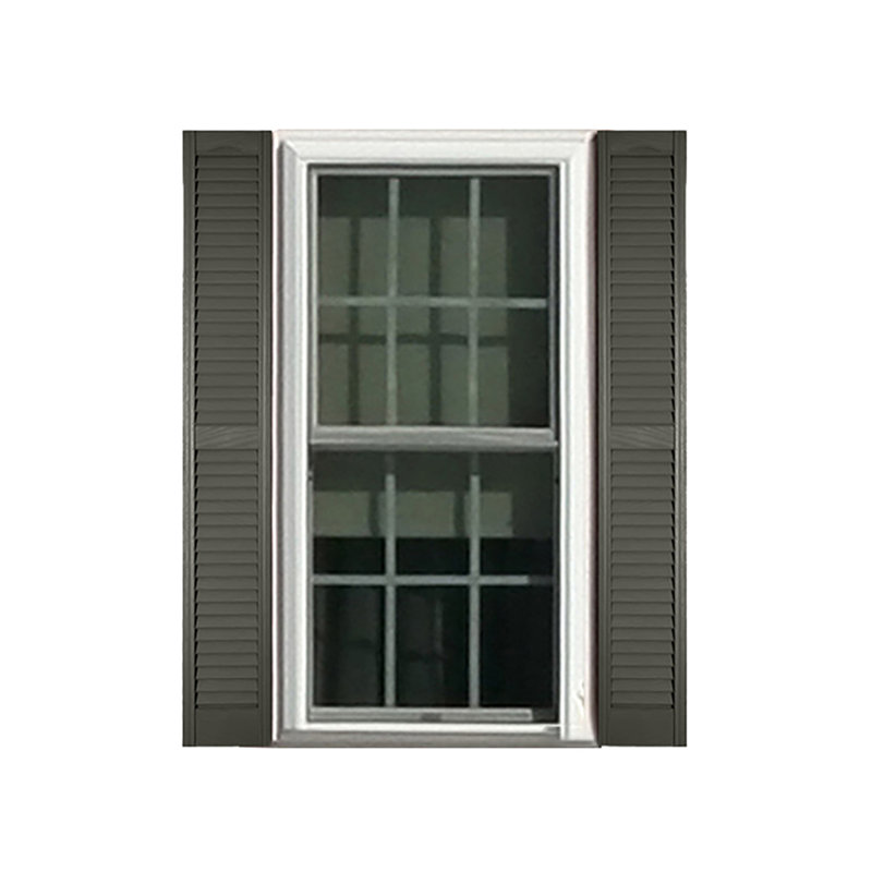 Custom Louvred Shutter with Cathedral Top, Black, 47", 7"