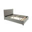 Lit de tête de lit moderne capitonné en polyfibre gris avec rangement pour lit double
