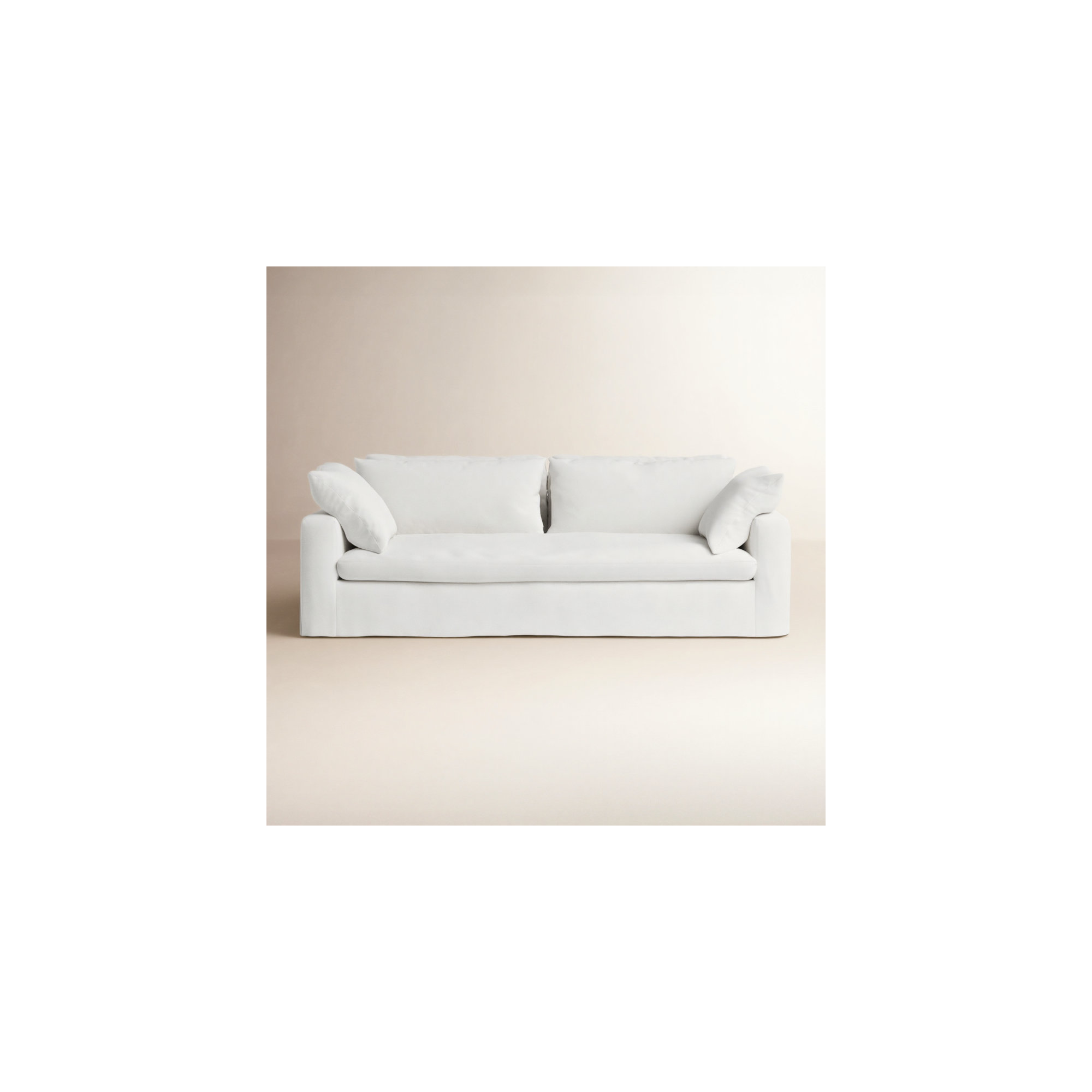 Remy 90" Slipcovered Sofa, Macarena Light Gray Basketweave