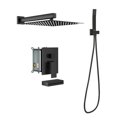 3-Function High-Pressure Rainfall Shower System, Tub Faucet Set