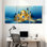 «Golden Castle On Water Waves», ensemble de 3 impressions sur toile