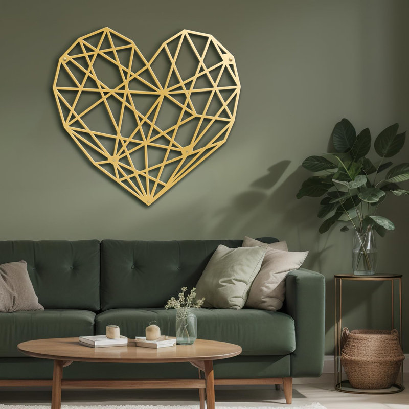 Décoration murale en métal éternelle diamant moderne abstrait, Doré, H 17,1 po x l 18 po x P 0,05 po