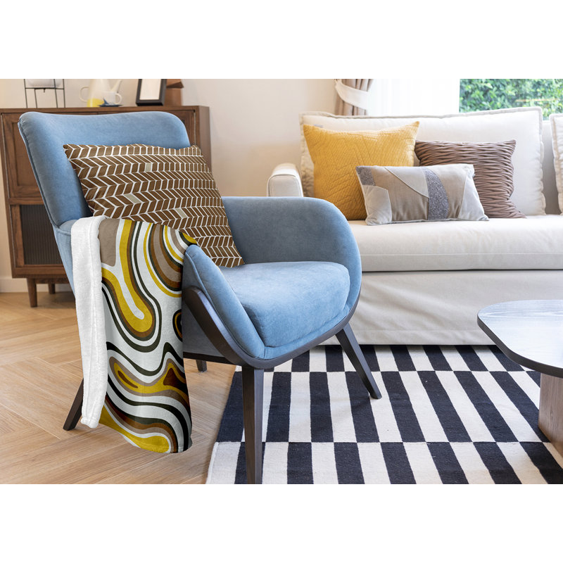 Agate Spring Throw Blanket, 60" W x 80" L, Mustard
