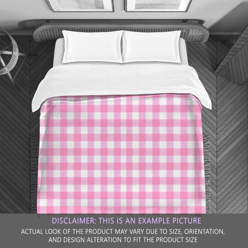 Gingham Comforter, King Comforter, Pink/White