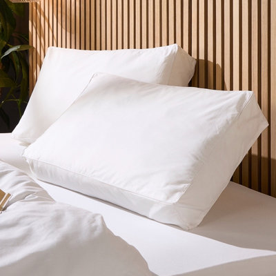 Luxurious Hotel Snuggledown Side Sleeper Firm Support Cotton Cover 2 Pillow