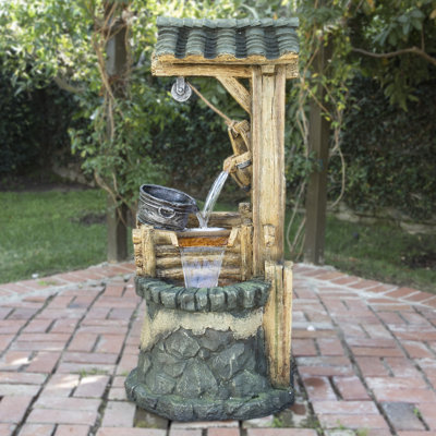 Outdoor Floor Fountain with Lights