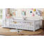 Lit simple avec garde-corps et porte pour enfants, blanc-128758710-128758711