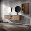 Meuble-lavabo moderne avec lavabo en résine et compartiment latéral - Armoire de mise à niveau élégante - Entretien facile de la surface