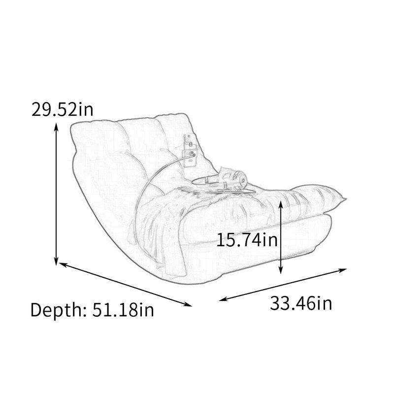 Chaise berçante ergonomique décontractée Living Room, Beige