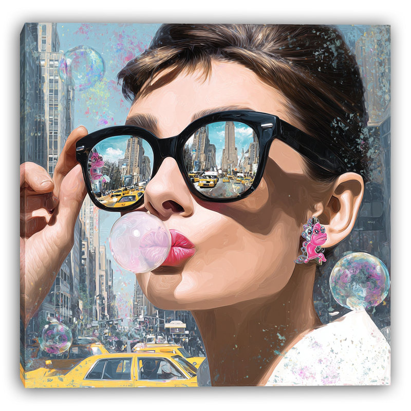 Art mural sur toile Urban Glamour Bubblegum, H 40 po x l 40 po