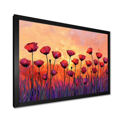 Décoration murale coucher de soleil coquelicots champ I - coquelicots