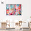 Décoration murale colorée Vibrant Abstract Echo Duo Shadowbox par Art Remedy, cadre blanc, 30 x 45-935529464-935529471