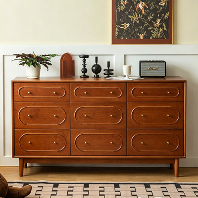 Brass Handle Metal Rail Buffet Table