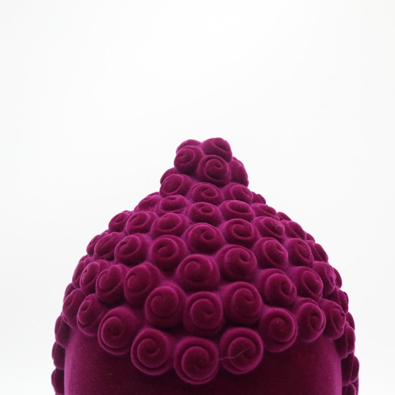 Sculpture de bouddha Flock Design, Rouge rose