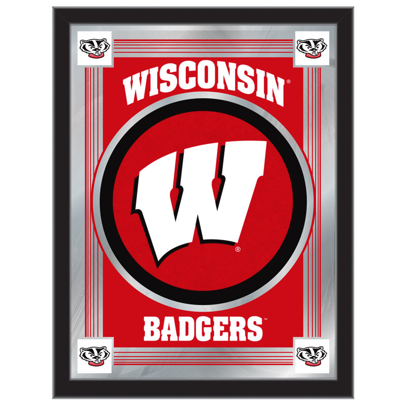 NCAA Logo Mirror, impression encadrée, W de Wisconsin