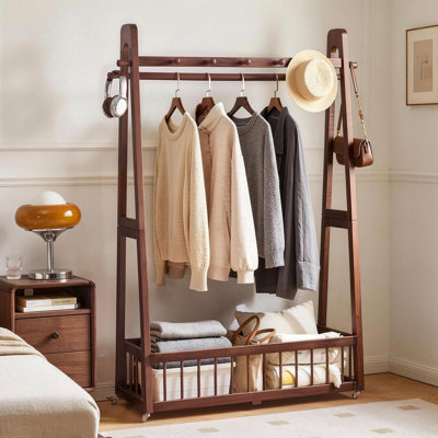 39.37 " Solid Wood Clothing Rack