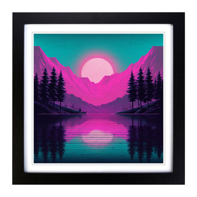 Lake Vaporwave No.1 - Framed Print