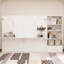 Grand lit escamotable avec compartiments de rangement et tablettes réglables en hauteur, cadre de lit mural avec 1 tiroir, lit plateforme pliable multifonctionnel pour petit espace, chambre à coucher, chambre d'amis, blanc-1805710965