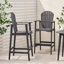 Tabourets de bar d'extérieur en bois d'acacia Adirondack, gris foncé