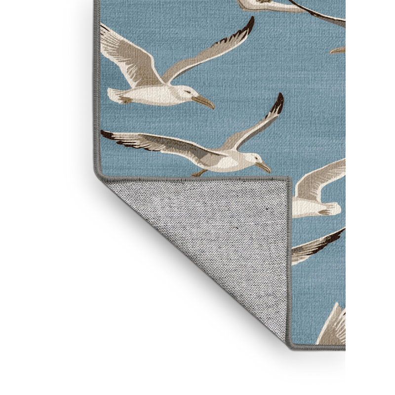  Tapis lavable avec des goélands argentés et des goélands, Rectangle de 5 pi x 8 pi