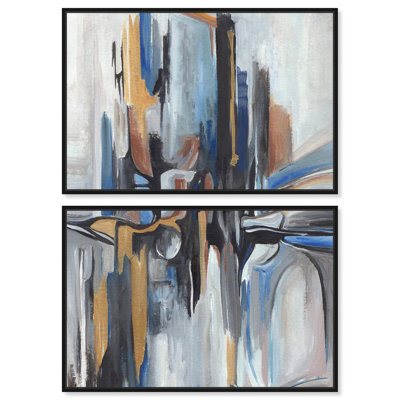 Meditation Mood Canvas Set of 2 Contemporary Art by Art Remedy