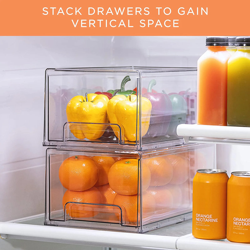 Corrinn Sorbus 2 Pack Large Clear Stackable Pull-Out Organization and Storage Drawers