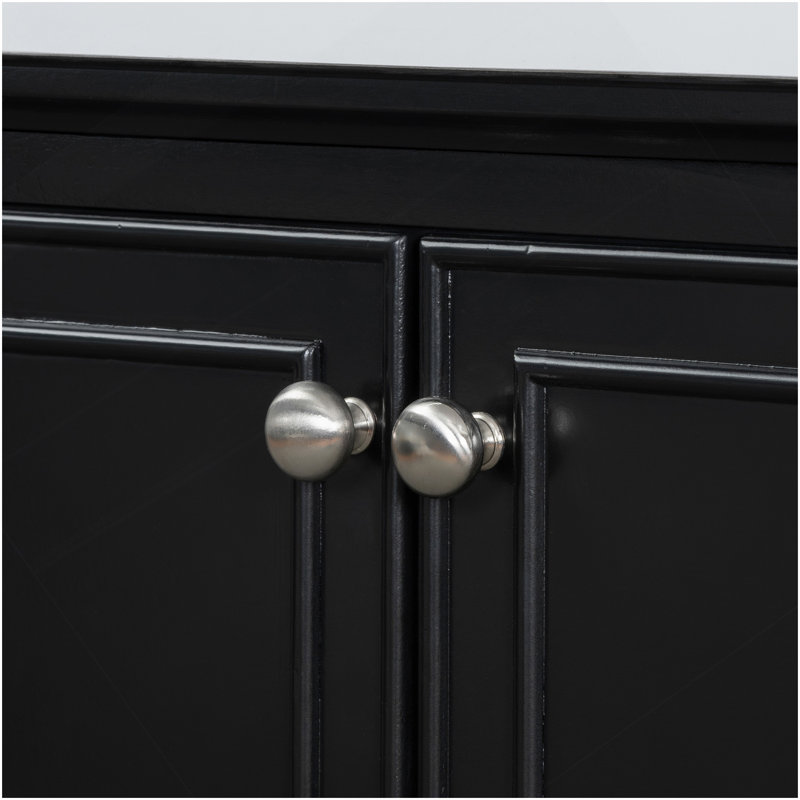 Meuble-lavabo 30 po sans lavabo, base seulement, armoire de salle de bain multifonctionnelle avec portes et tiroir, cadre et panneau de fibres à densité moyenne, noir