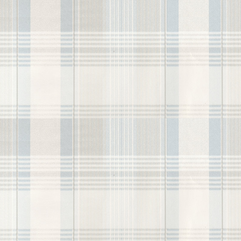 Classic Plaid Wallpaper Roll Non-woven, Light Blue
