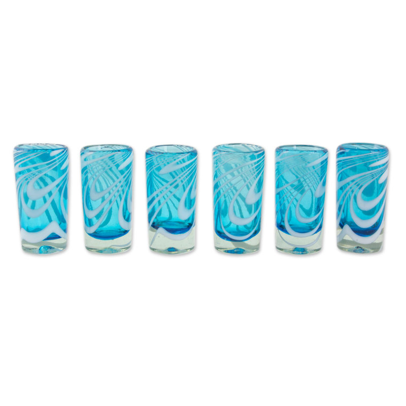 Verre à tourbillonnante aquamarine 2 oz. Broderick