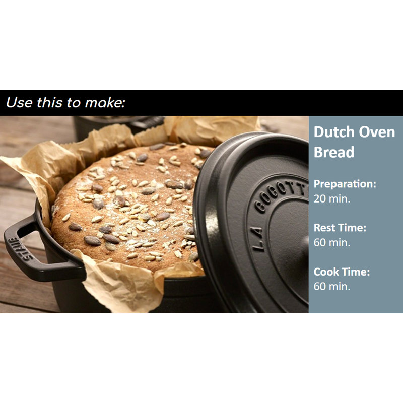 5.75 qt. Non-Stick Cast Iron Oval Dutch Oven, 5. 75 quarts, Black Matte