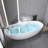 65" Freestanding Solid Surface Stone Resin Bathtub With Overflow