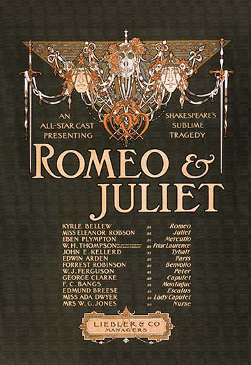 « roméo & juliette » par strobridge litho co., reproduction d’art sur toile non encadrée, H 66 po x l 44 po