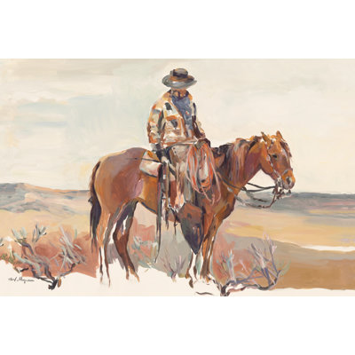 Western Rider Warm 1 Piece Wrapped Canvas Painting