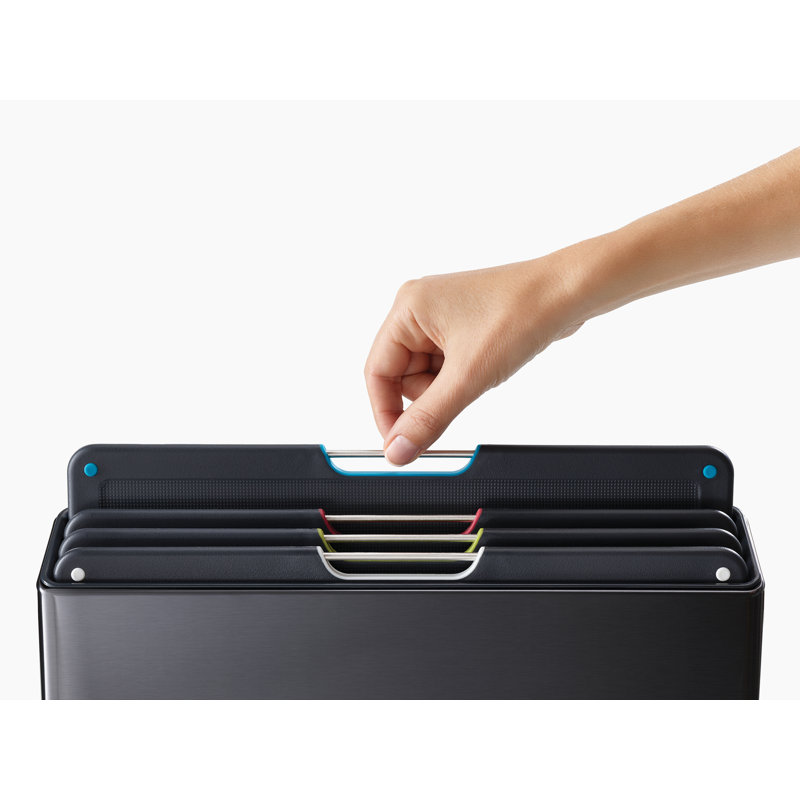 Joseph Joseph Folio Steel 4-Piece Cutting Board Set with Steel Case, Black
