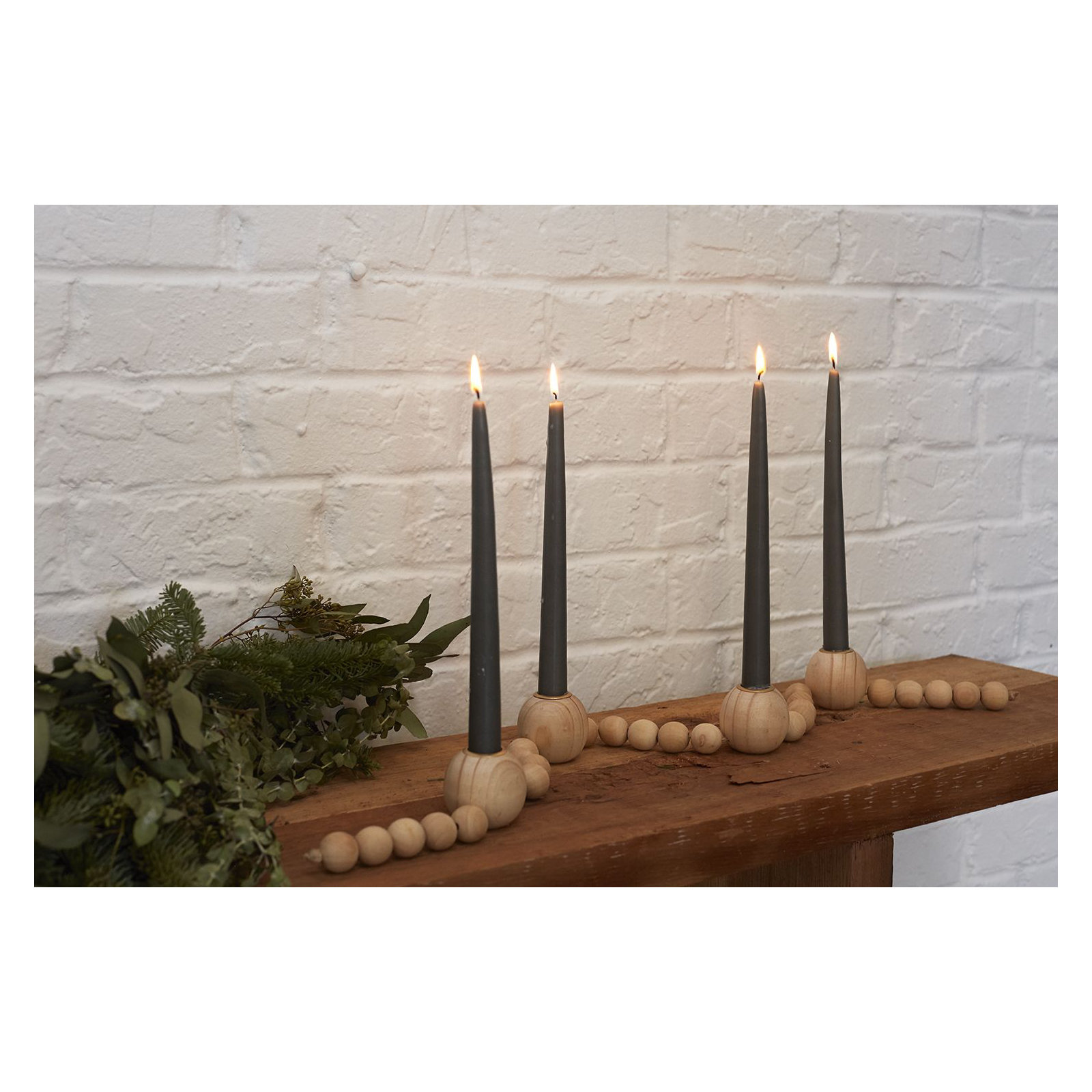 1.75" Wood Tabletop Candelabra