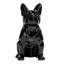 Sculpture bouledogue français noir en céramique lustrée de 12 po Winston-336783143