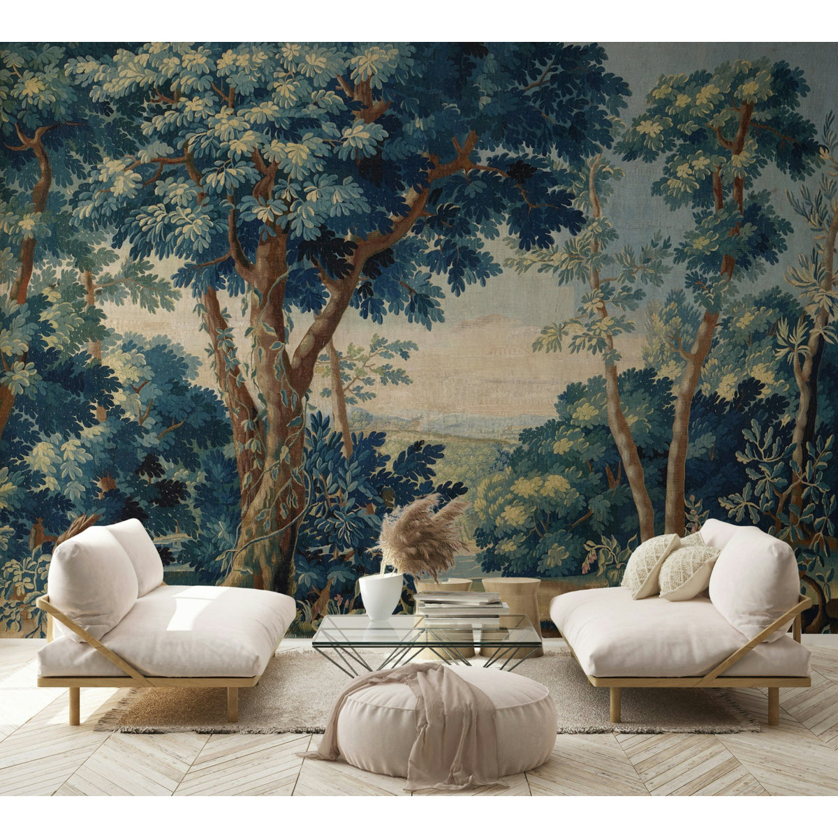 Red Barrel Studio Enchanted Forest Tapestry Wallpaper Mural Peel and ...