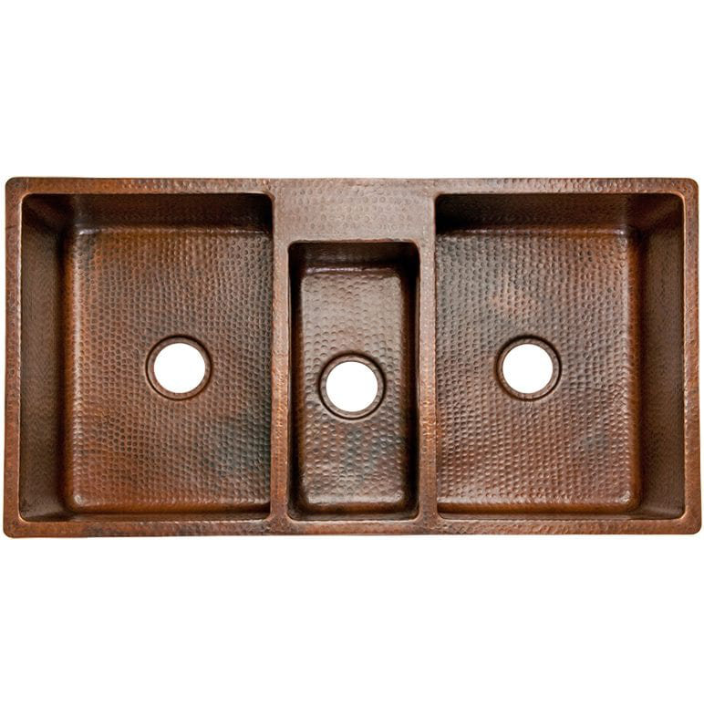 42'' L Triple Basin Kitchen Sink, Oil Rubbed Bronze