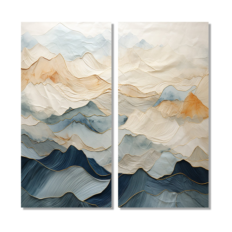 Majestic Mountain Peaks - Art mural traditionnel, 32" H x 32" W, Wrapped Canvas, Does Not Apply