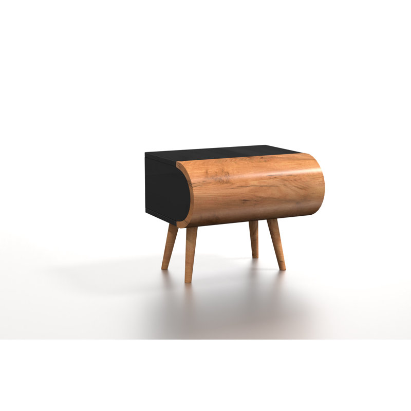 Vistamar 50cm W Solid Wood Bedside Table, Oak Brown