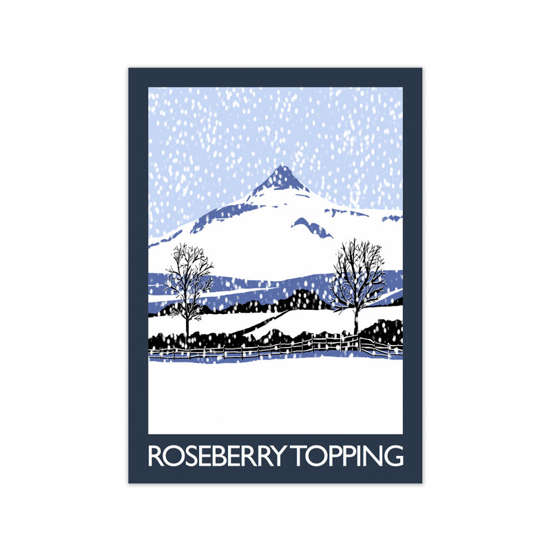 Roseberry Topping In Snow by Richard O'Neill - Print, 29.7cm H x 21cm W x 3cm D, Unframed