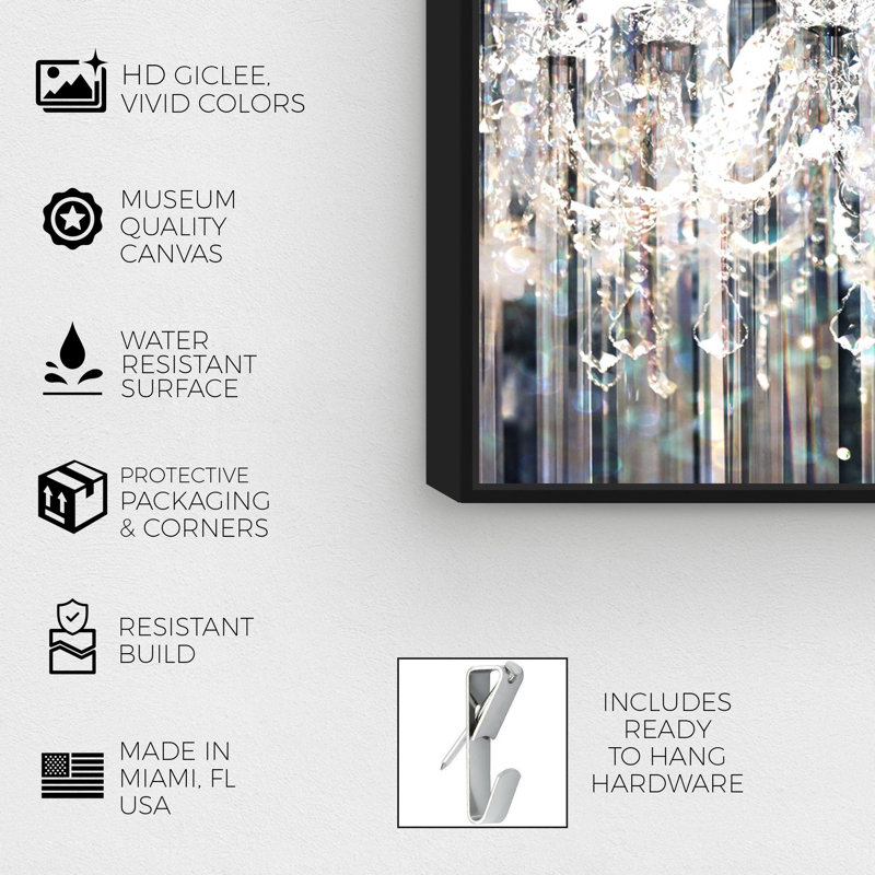 «Diamond Shower Glam Chandelier», impression encadrée sur toile, H 24 po x l 36 po x P 1,5 po